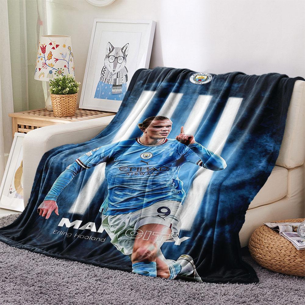 Haaland Football FlAannel Blanket, High Quality Comfortable for All Seasons, Home Decor, Warmth and Comfort
