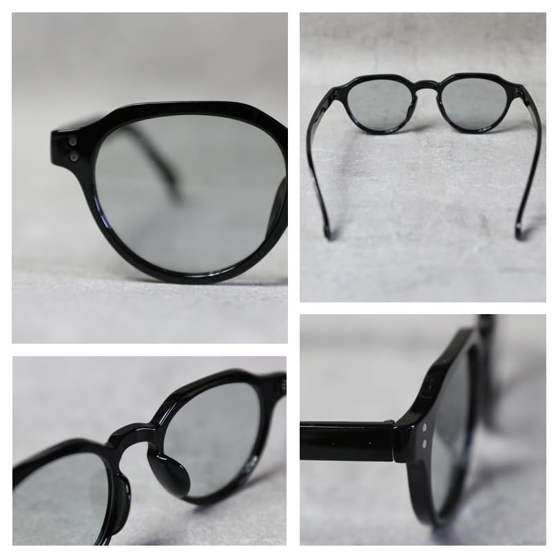 (Eight) Photochromic Polarized Crown Panto Sunglasses for Men and Women, Fashion Glasses, Comes with Dedicated Case, Light GrayLight Purple F