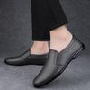 Fashion Men Business Office Leather Loafers Shoes Soft Sole Round Toe Hollow Out Casual Shoes Non-slip Comfortable Classic Leather Shoes