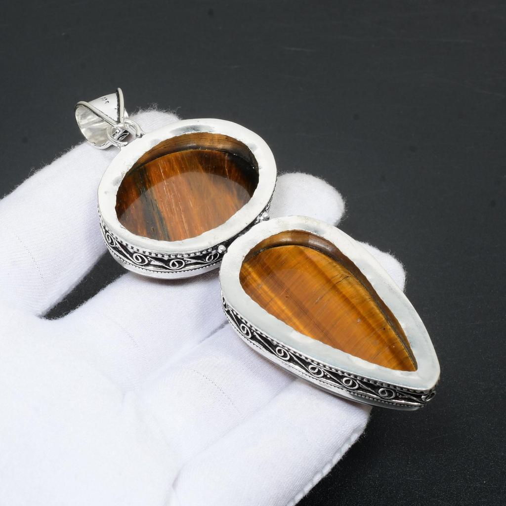 Tiger Eye Gemstone Handmade 925 Sterling Silver Jewelry Pendant Gifts For Women Gifts For Her Natural Tiger Eye Silver Pendnt