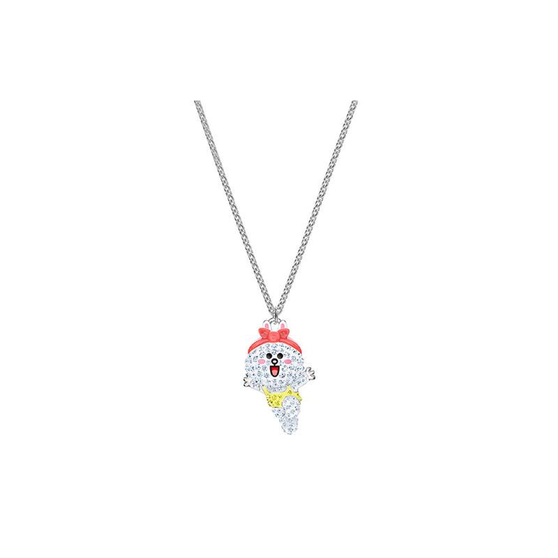 Swarovski Line Friends Yoga Coni Rabbit 925 Silver Necklace Women s 5514434 серебряный