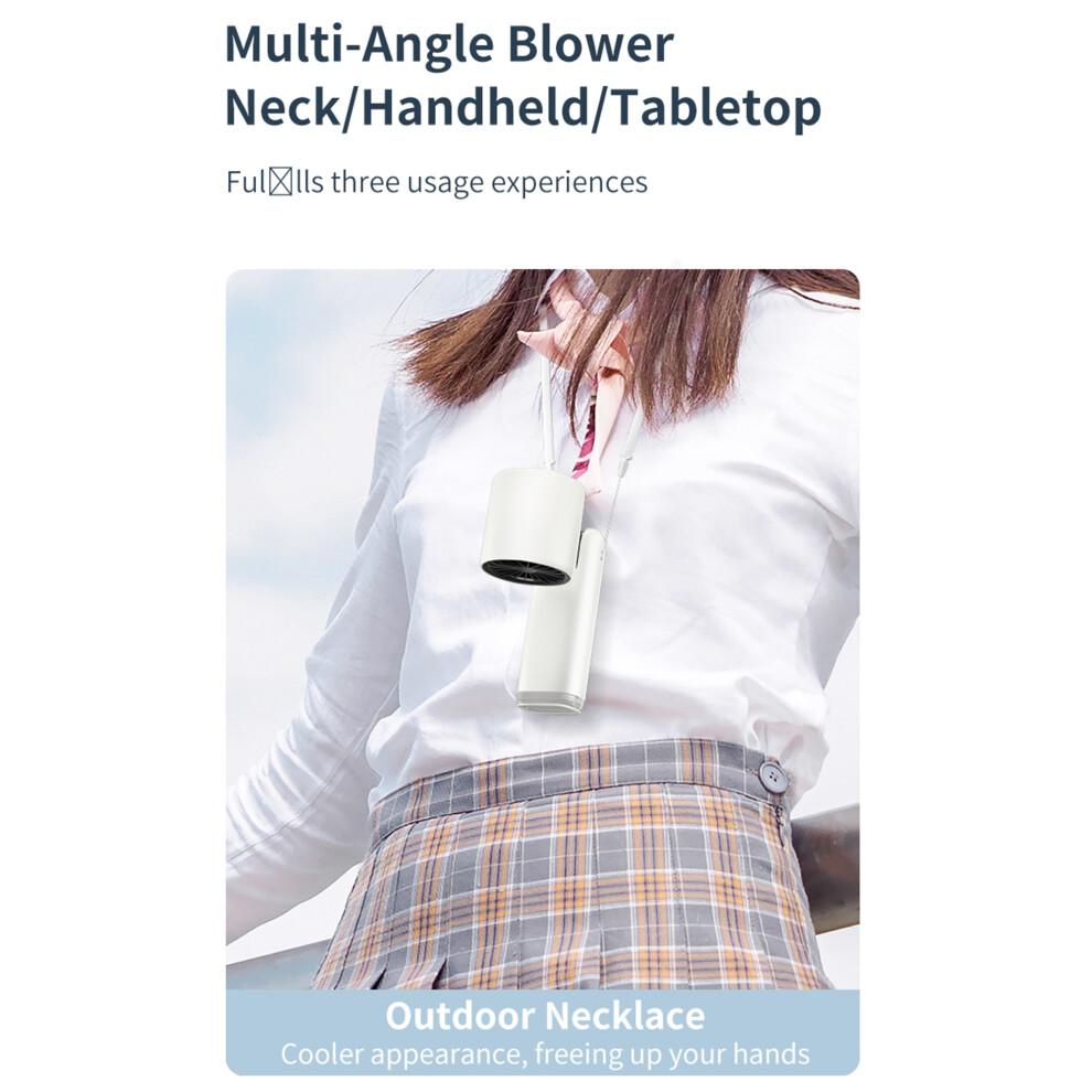 (Weiß) K-801 Kältekompresse Sommer Kühlventilator 100 Geschwindigkeiten Einstellbar Tragbarer Handventilator mit Digitalanzeige
