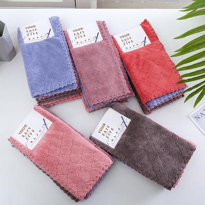5 Stücke 30*30 cm Korallenvlies Geschirrtuch Handtuch Reinigungstuch Weichen, Saugfähigen Home Küche Hygiene Geschirr Reinigungswerkzeuge