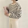 Striped Sweatshirt for Women Loose Fleece Autumn Winter Top Jacket Trendy