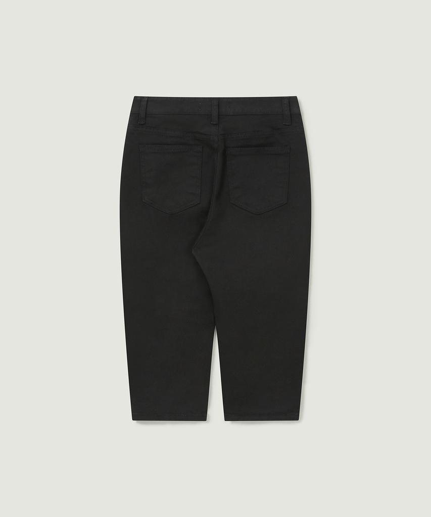 Aendeuel Slit Capri Pants - Black