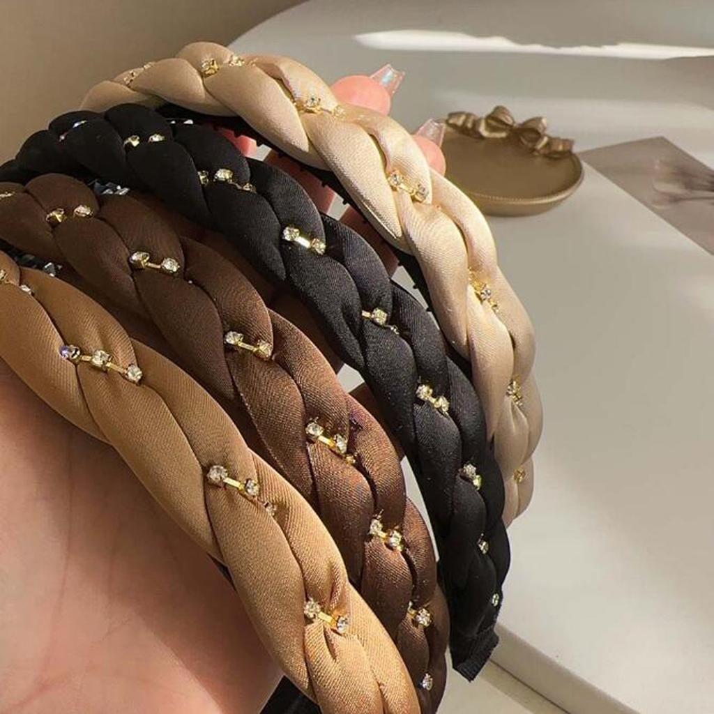 PROLY New Fashion Headband For Women Narrow Side Braided Turban Summer Casual Headwear Girls Hair Accessories