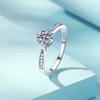 GRA Certification S925 Sterling Silver 0.5CT Moissanite Engagement Ring Twisted Paved Side Stones Rhodium/Gold Plated for Women