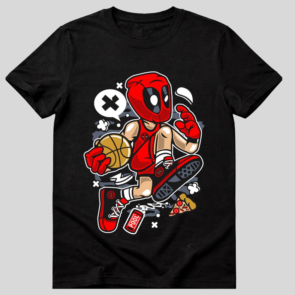 Red Mask Basketball Player TShirt Cartoon Parody Graphic Tee Unisex Adult Kids