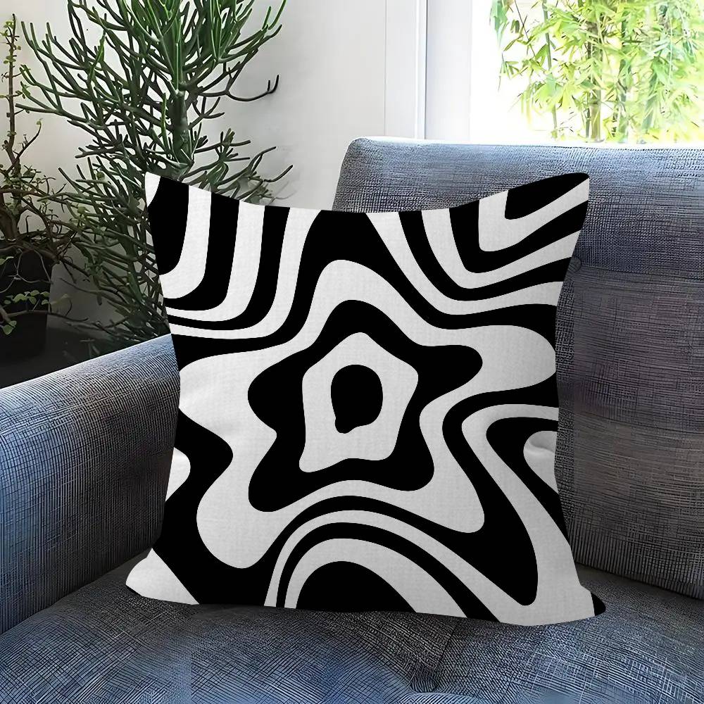 Black And White Abstract Pillow Cushion Cover Pillowcase Living Room Sofa Home Decor