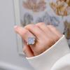 18K Rose Gold Double-Sided Ring: Red and Blue Agate Four-Leaf Clover Flip Design