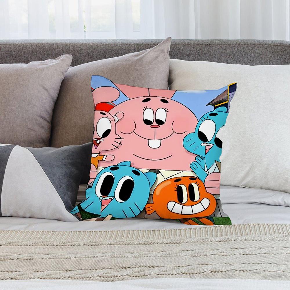 Animation Amazing World Gumball Pillow Case Short Plush Sofa Decorative Gift Home Double-sided Printing Cushion