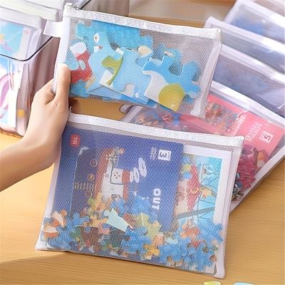 8pcs Zipper Mesh Bags, 3 Sizes, Plastic Zipper Bags for Organizing, Zipper Mesh Bags, Waterproof Clear Travel Bags, Office Supplies Document Bags