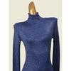 Trade Original Order Turtleneck Bottoming Dress Gold and Silver Silk Slim Fit High Elastic Autumn and Winter Inner Wear Long Sleeve Knitted Hip Skirt
