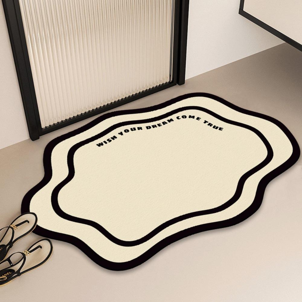 Irregular Simple Printing Bathroom Thickening Mat Bath Non-slip Carpets In Wash Basin Bathtub Side Floor Rug Shower Room Doormat Memory Foam 3D Pad