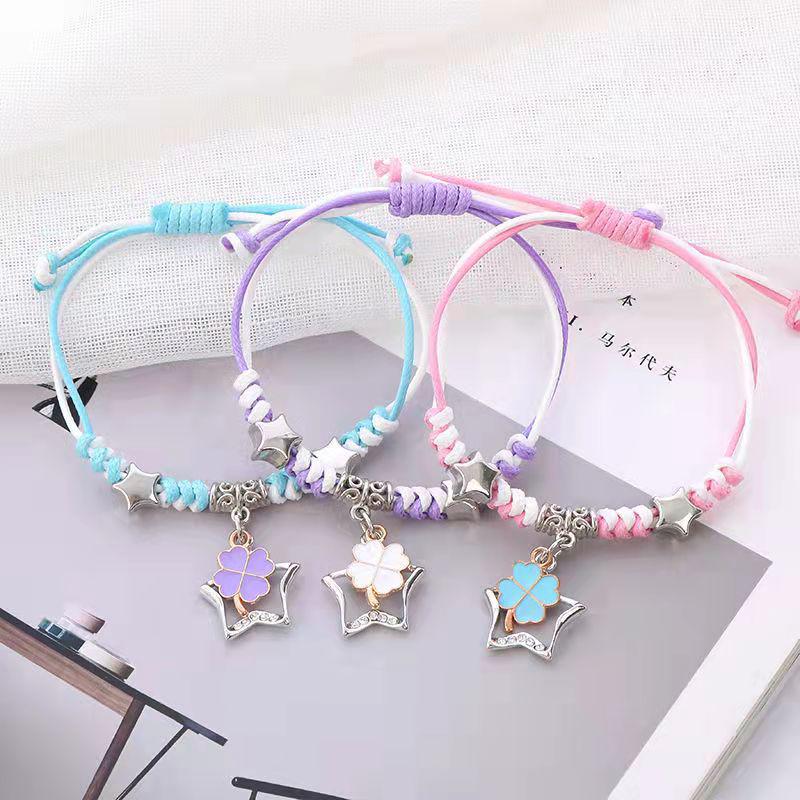 Student Girlfriend's Korean-Style Simple Cute Friendship Woven Bracelet Set - Handmade, Colorful, Three-Piece Rope