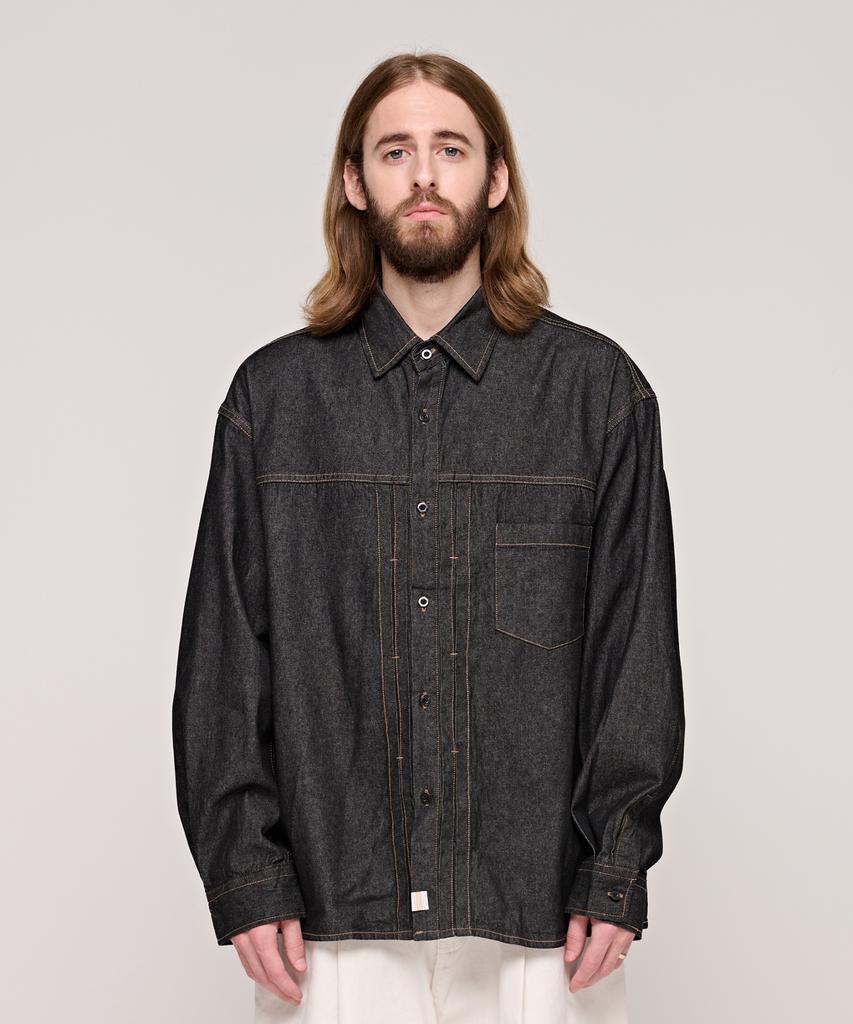 Cargobros Cb Washed Denim Shacket (Black)