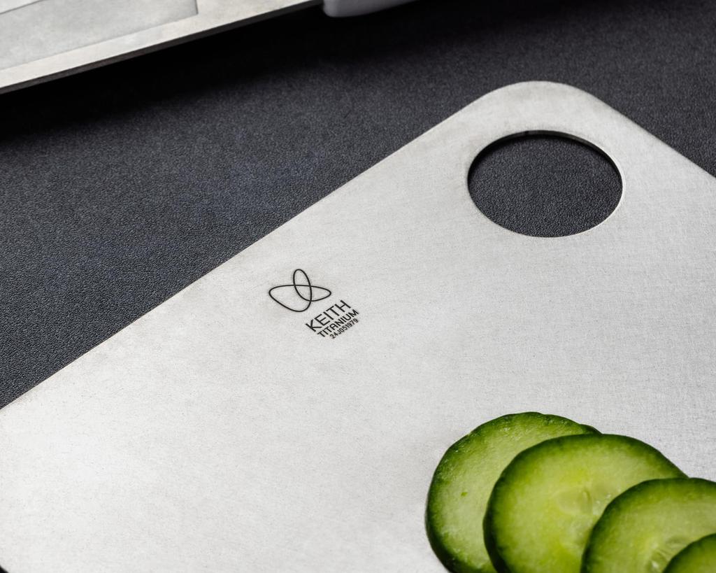 KEITH Pure Titanium Cutting for and as a Cutting Dishwasher Ideal for Outdoor and Everyday Use Board, Ultra-lightweight, Antibacterial,