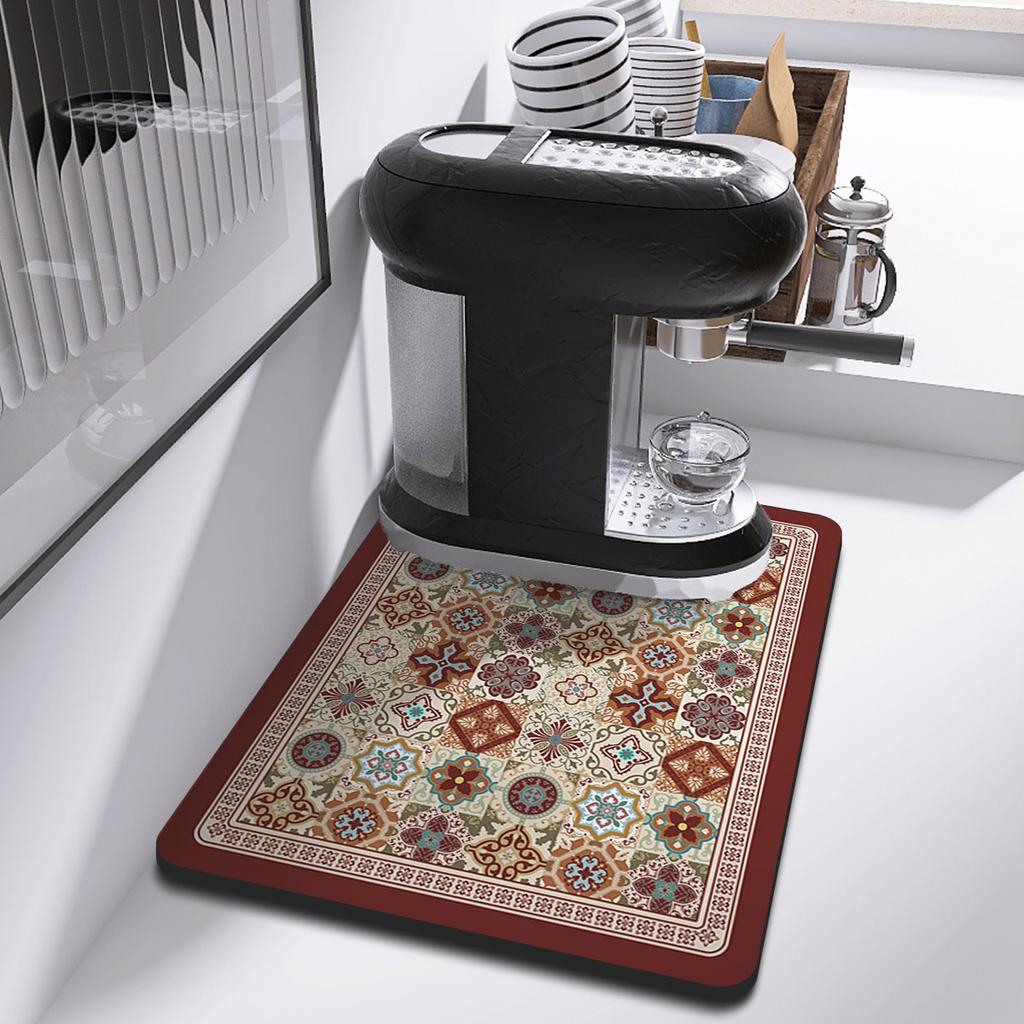 Coffee Machine Mat Waterproof Kitchen Dish Drying Mats Placemat Quick Dry Drain Pad Tableware Non-slip Draining Kitchen Rug