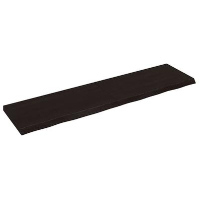 Vidaxl Tabletop, Dark Brown, 200X50X(2-6) Cm, Light Oak Wood