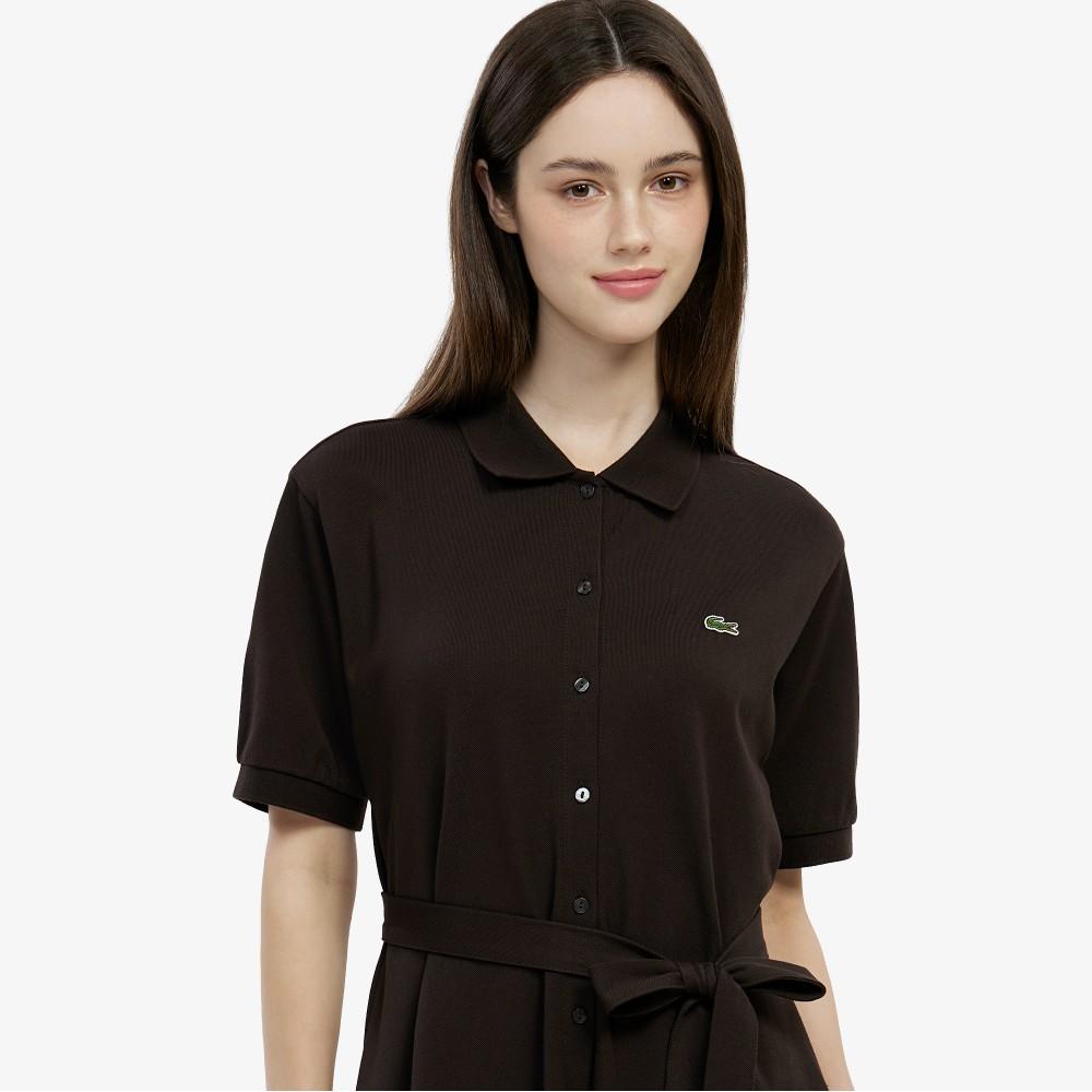 [lacoste] Women's Fit-and-Flare Short-Sleeve Pique Dress EF211E-56G3LA