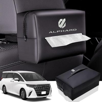 HUDIY Car Tissue Case for the New Alphard 40 Series 2023 Leather Car Tissue Car Storage Tissue Hanging Tissue Sun Visor Convenient Car Accessory (June