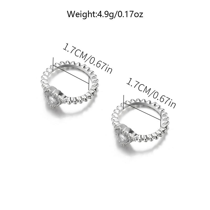 

Alloy Love Ring Set Accessories High-end Fashion Diamond Ring Rhinestone Ring Women