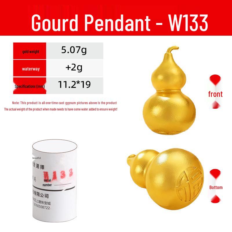 Gourd Pendant Plaster Mold for DIY Gold/Silver Jewelry Casting - Ancient Gold Fortune & Prosperity Ruyi Design
