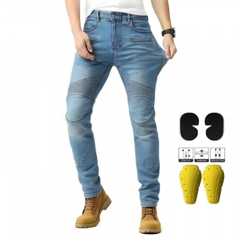 VOLERO Motorcycle Riding Jeans Slim Fit Anti-fall Protective Pants Off-road Racing