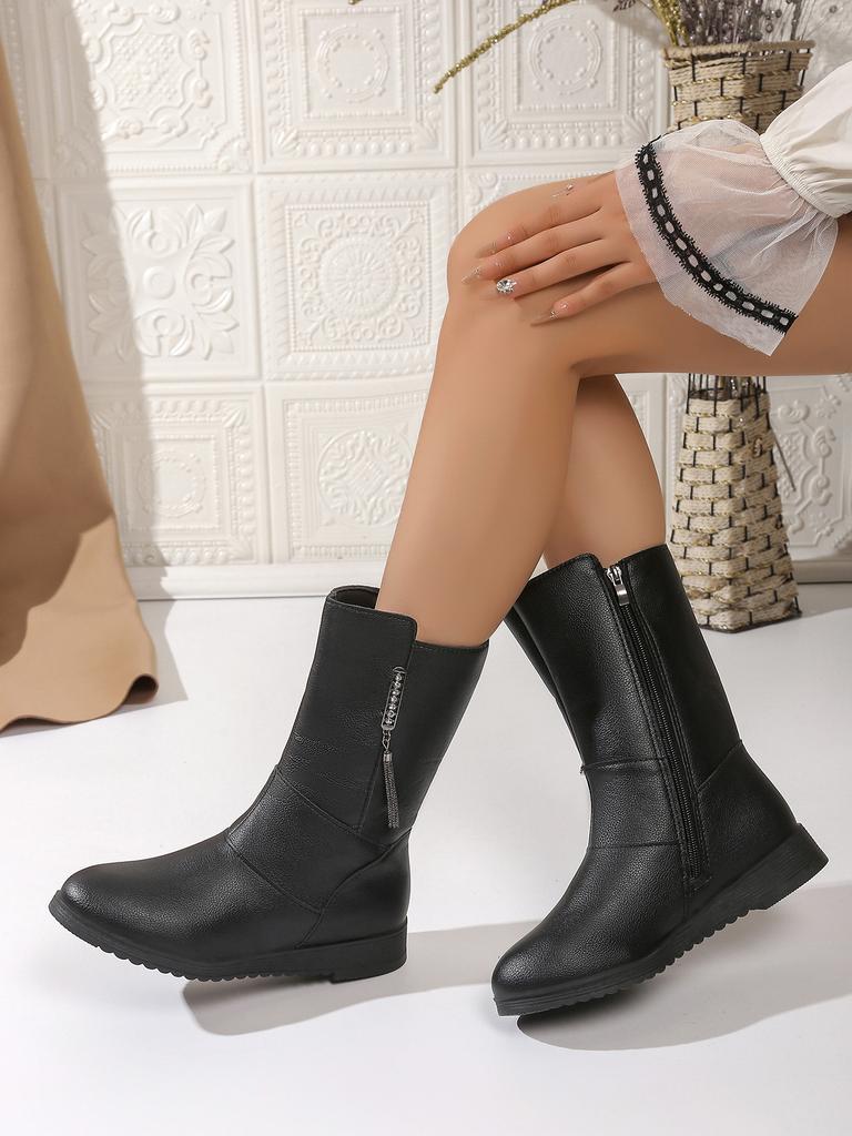Winter new casual medium boots women's short boots new winter cotton shoes boots Martin boots women