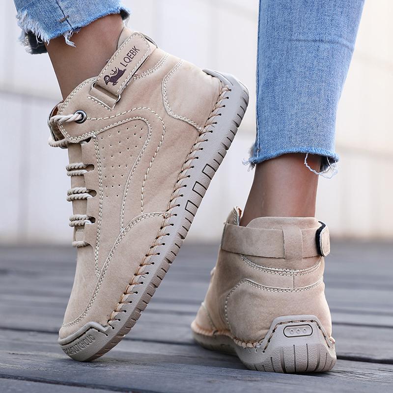 Retro Women's Boots Classic Fashion Design Breathable Casual Loafers Handmade Leather Soft Comfort Spring/autumn Women Sneakers