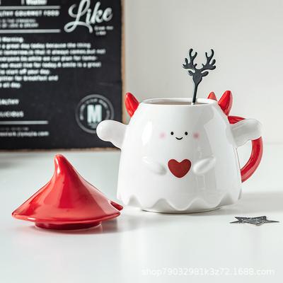 Kreativer Spaß Halloween Kleiner Teufel Keramiktasse Paar Liebe Wasserbecher Geburtstagsgeschenk Teebecher Büro Teetasse Heimdekoration