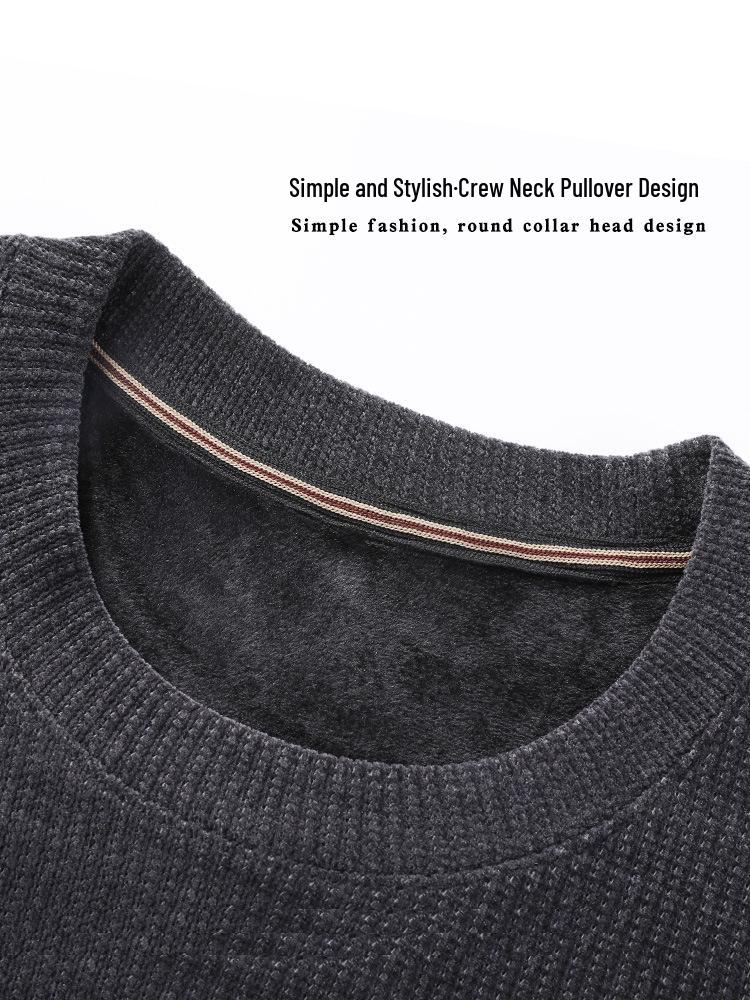 Men's Chenille Velvet-Lined Warm Sweater for Dad and Grandpa – Autumn/Winter