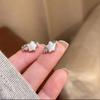 Elegant Five-Point Star Ice-Clear Cat's Eye Earrings: Luxurious and Exquisite Niche Design