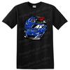 Blue Sports Car Graphic T Shirt for Auto Enthusiasts Racing Tee Design