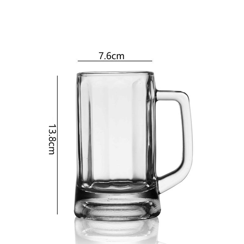 400ml 2pcs Set Craft Beer Glass with Handle Heat Thick Bottomed Beer Glass Party Transparent Drinkware Resistant Tea Water Cup