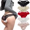 TUOTISI Lace Satin String Cheek Sexy Lingerie with Cute Underwear for Special Occasions Size Women's Half-Back Panties, See-Through Ribbon, (5-Pack,