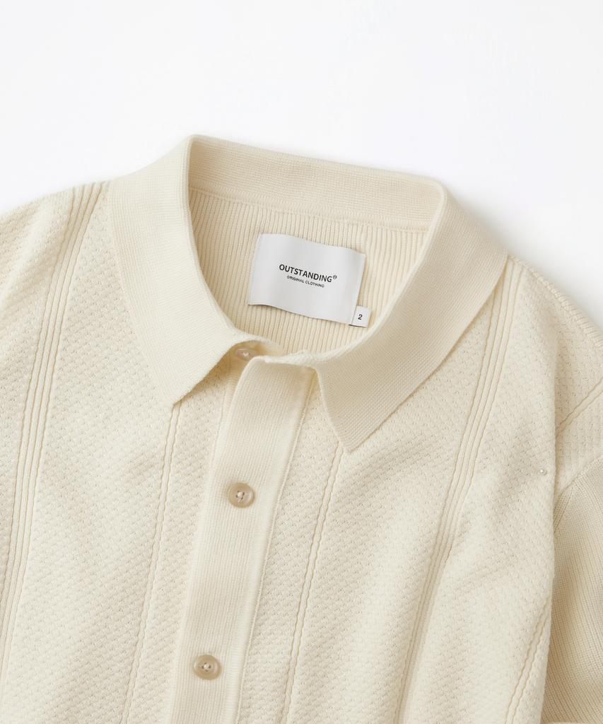 OUTSTANDING Ls Stripe Collar Knit Cardigan_Ivory