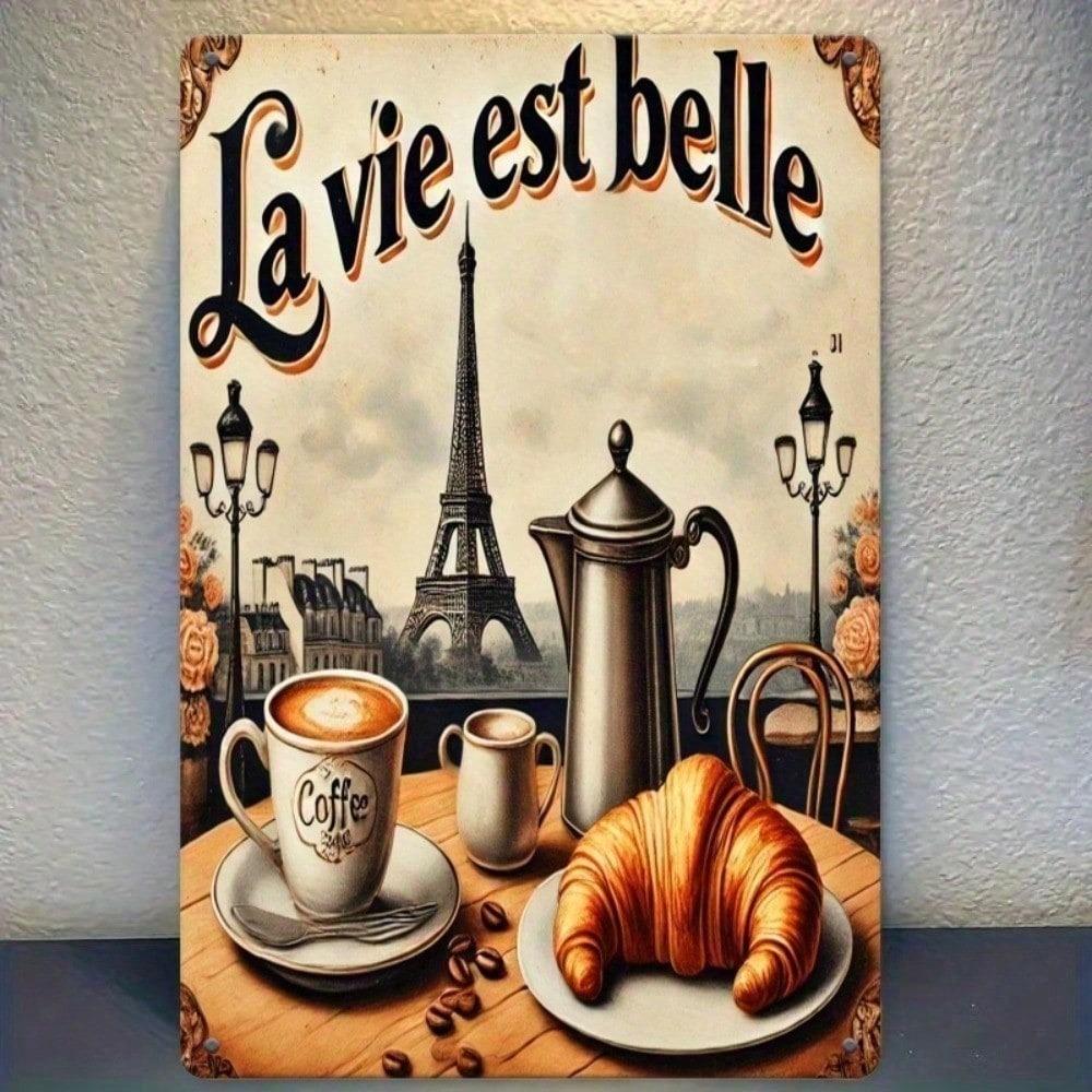 Brand Parisian Metal Wall Art 12x8 Inch Eiffel Tower Flat Iron Painting for Living Room Bedroom Decor