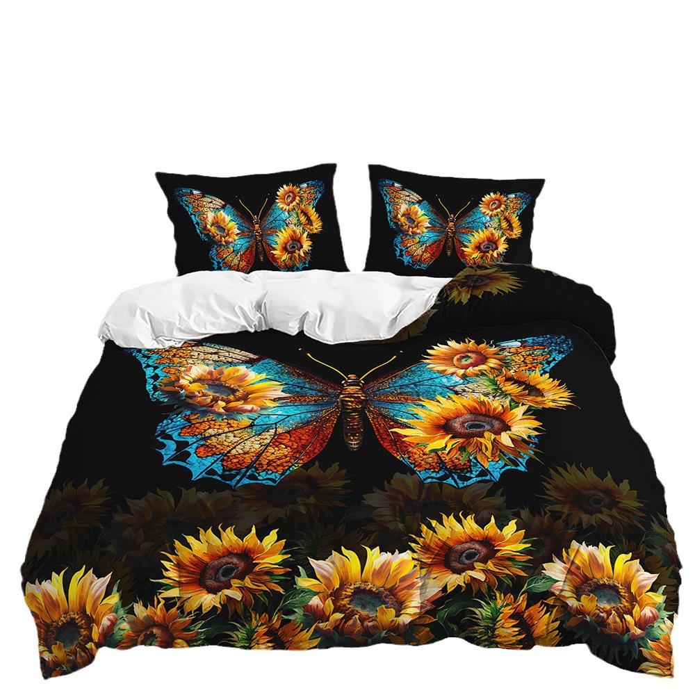 Three-Piece Animal Butterfly Mushroom Flower Quilt Set Two-Piece Bedding Set