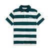 Li Ning Sport Lifestyle Series Striped Minimalist Breathable Versatile Short Sleeve Polo Shirt Men Polo Shirts Off-White Dark-Reef-Green APLV093-2