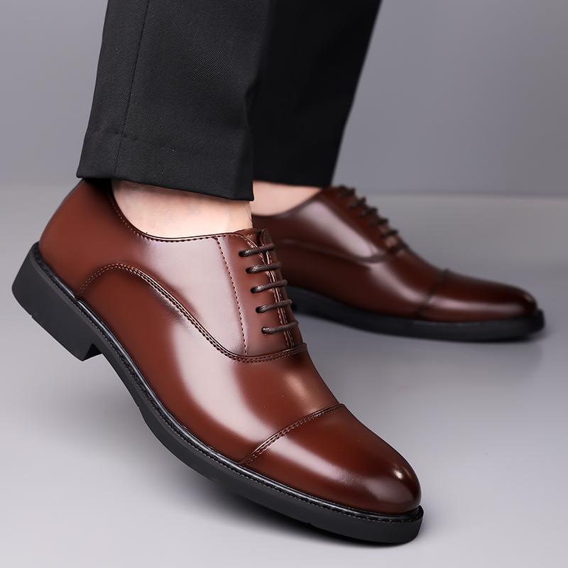 Hot selling men's leather shoes Leisure business and comfortable styles Groom's wedding party Plus Size Derby shoes