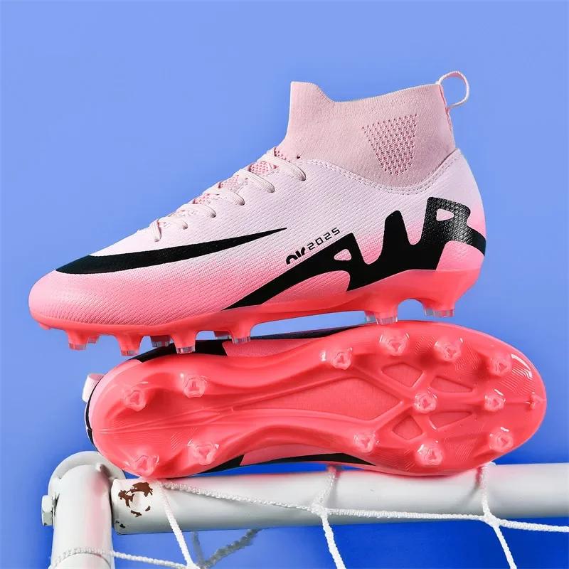 Men Football Shoes Society Soccer Shoes Boy Non Slip High Training Quality Sneaker Long Spikes Indoor Resistant Football Boots