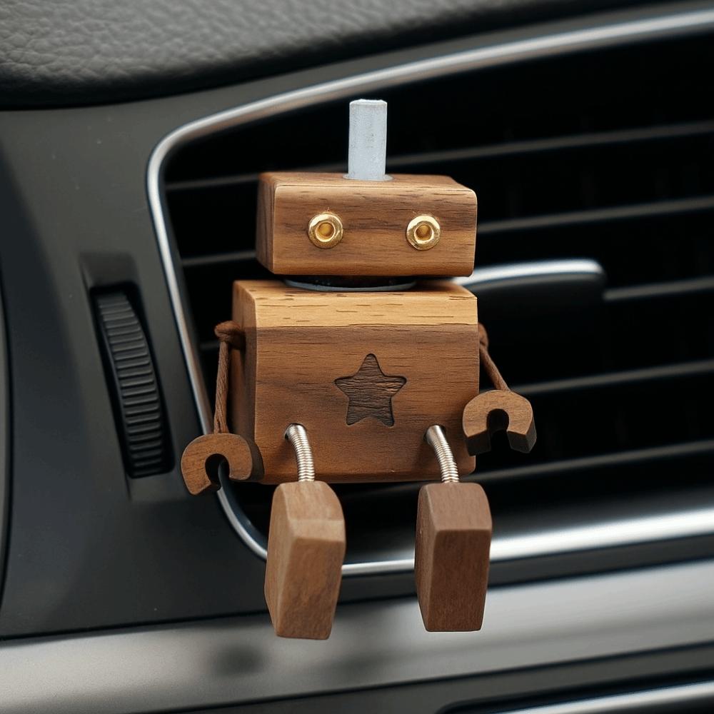 Wood Essential Oil Fragrance Expander Hand Made Car Mounted Perfume Robot Fragrance Bottle  Car