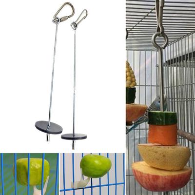 Brochette Jouet pour Oiseaux Pique à Fruits Support Suspendu pour Animaux de Compagnie Perroquet Fourchette d'Alimentation pour Viande Bâton en Acier Inoxydable pour Brochette de Légumes
