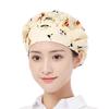 Stylish Kitchen Cap Keep Hair Neat Adjustable Elastic Chef Hat Working Cap Trendy Floral Pattern for Cooking Baking