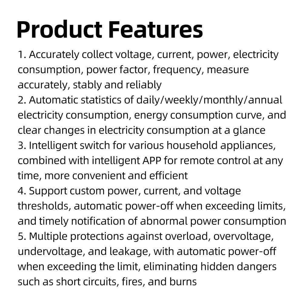 Ac85-290v 16a 3500w Tuya App Wifi Smart Eu Us Socket Lcd Digital Display Voltmeter Ammeter Power Meter Electricity Monitoring