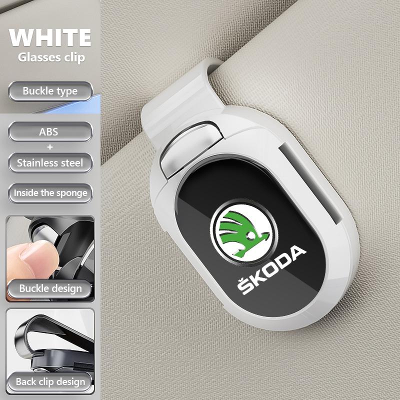 BAUS3 Multifunctional card holder Car visor Glasses clip Accessorie For Skoda Rapid Octavia Derivative Enyaq-iV VisionS Yeti Scala