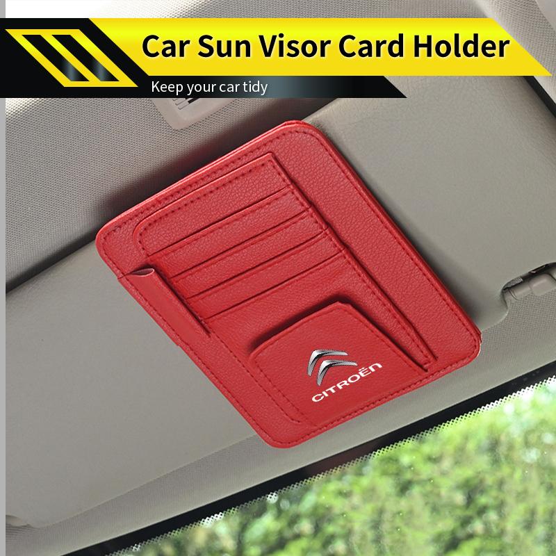 Car Sun Visor Card Holder Multifunctional For Citroen C4 C3 C5 C1 C2 Berlingo Celysee Cactus Picasso Aircross Saxo Grand
