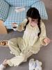 Pure cotton loose and cute long-sleeved trousers lace bow going out spring loungewear suit misty rain sweet dream