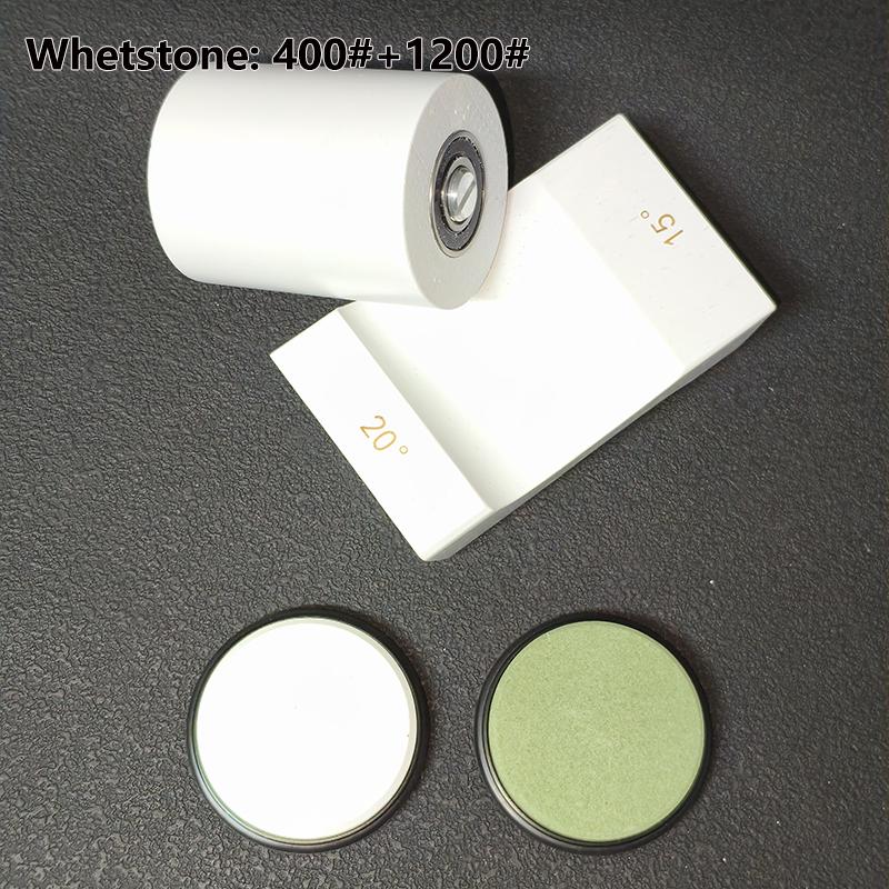 2-Angle Rolling Knife Sharpener 15/20° Roller Sharpeners Magnet Wooden Base Diamond Grinder Set Woodwork Sharpening System